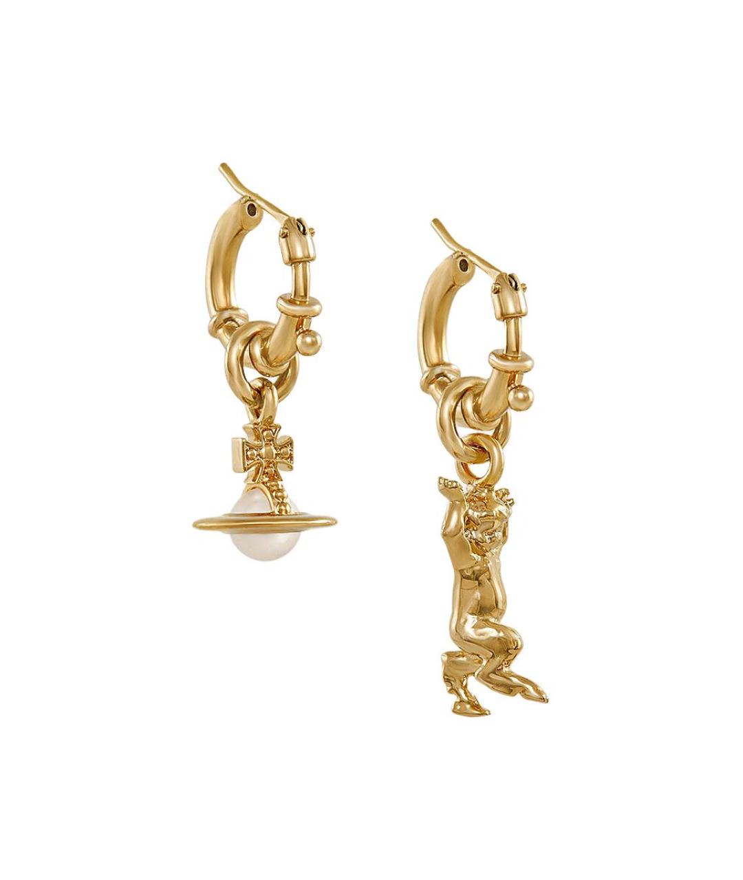 VIVIENNE WESTWOOD Золотые латунные серьги, фото 2