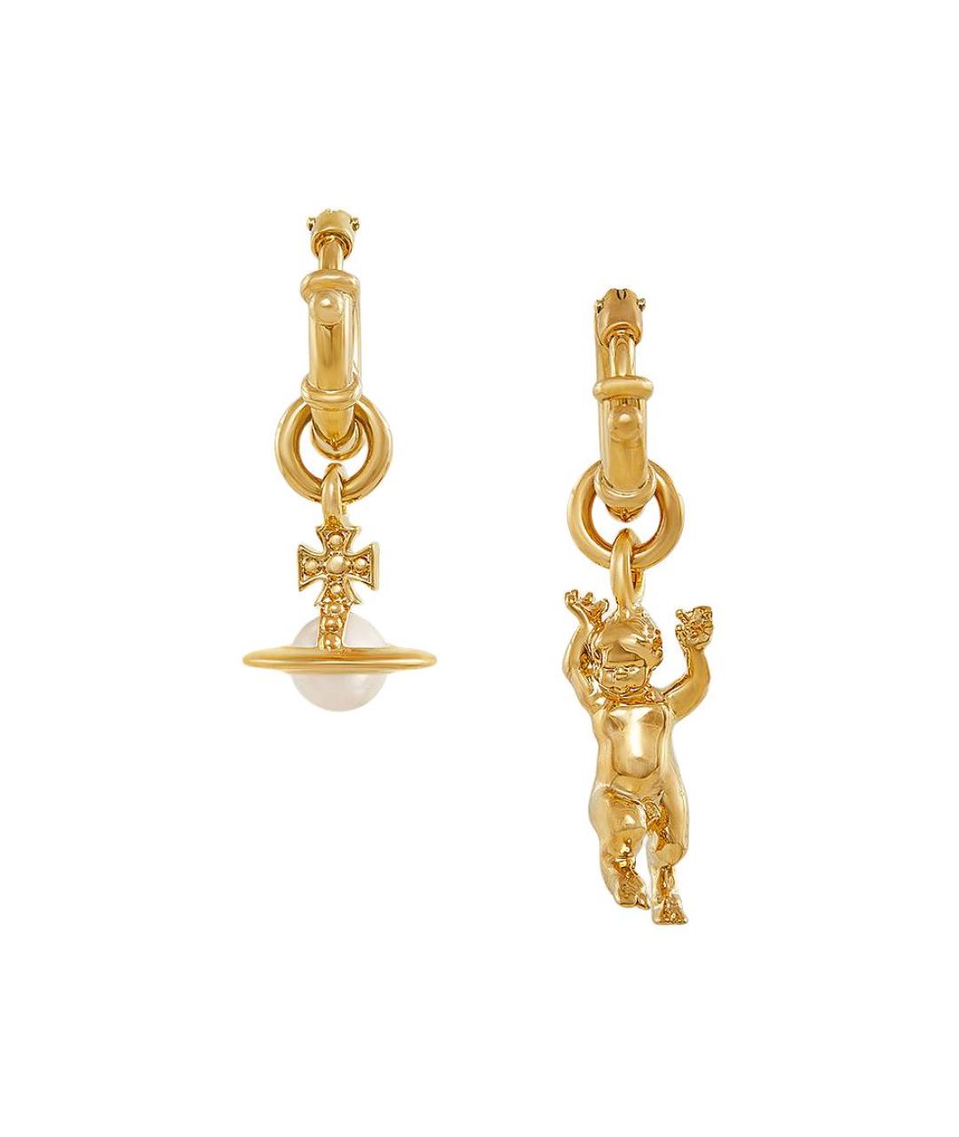 VIVIENNE WESTWOOD Золотые латунные серьги, фото 1