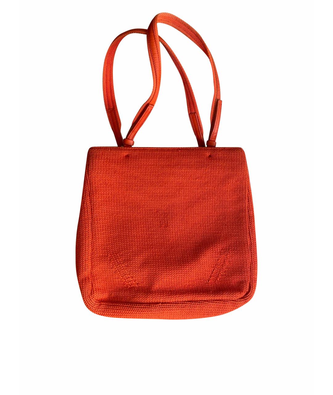 PRADA Оранжевая шерстяная сумка тоут, фото 1