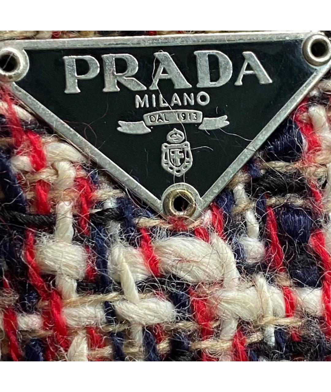 PRADA Бордовая шерстяная сумка с короткими ручками, фото 2