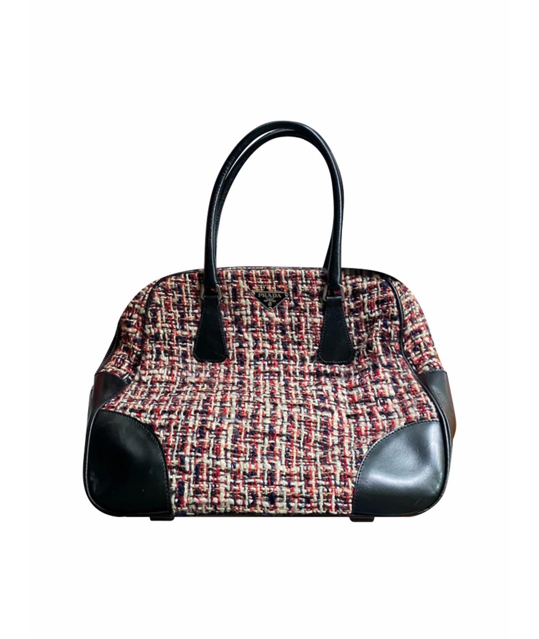 PRADA Бордовая шерстяная сумка с короткими ручками, фото 1