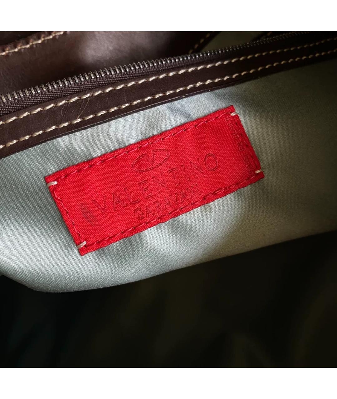 VALENTINO Бежевая тканевая сумка с короткими ручками, фото 7