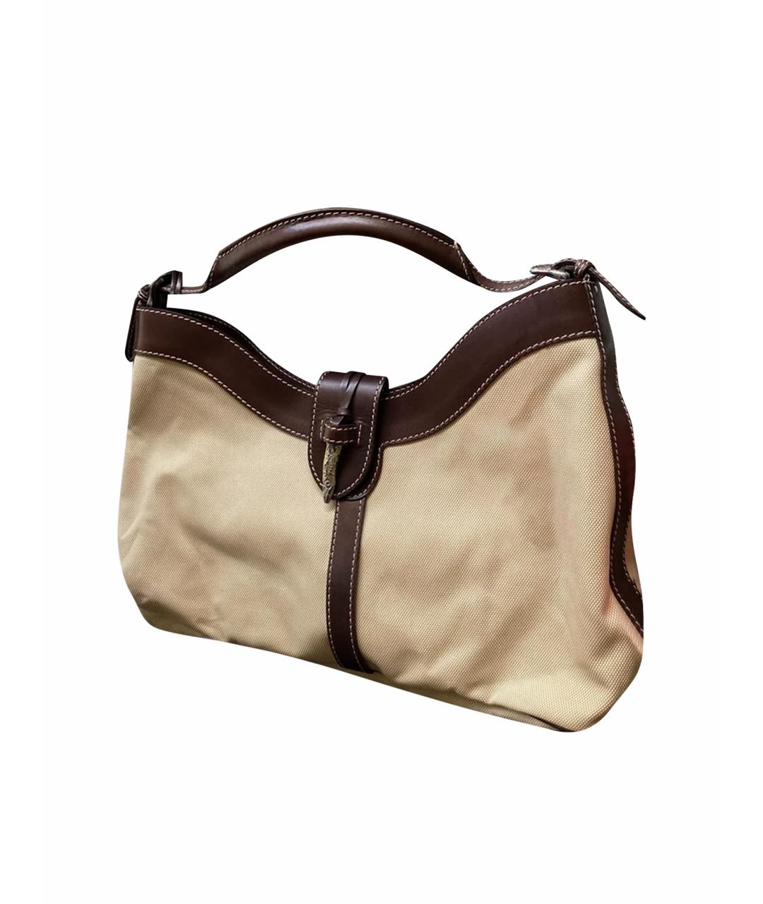 VALENTINO Бежевая тканевая сумка с короткими ручками, фото 1