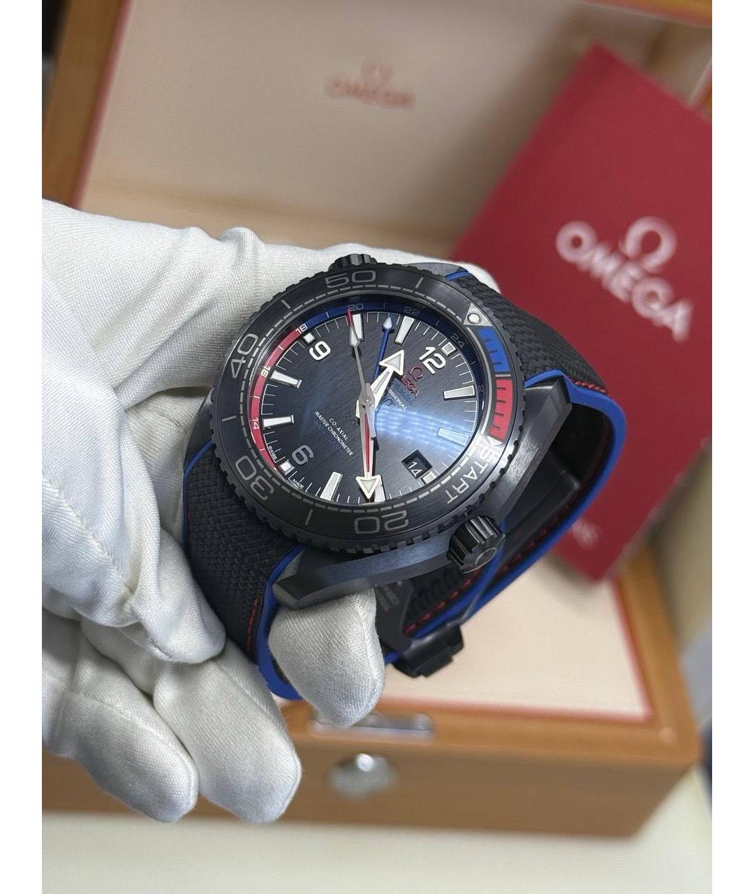 OMEGA Черные керамические часы, фото 3