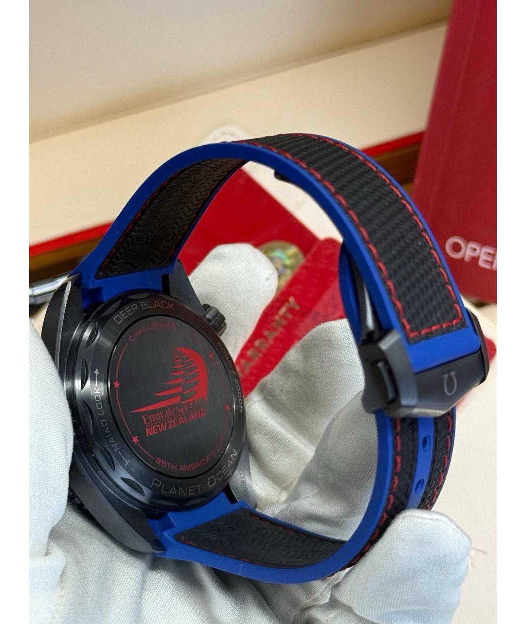 OMEGA Черные керамические часы, фото 5