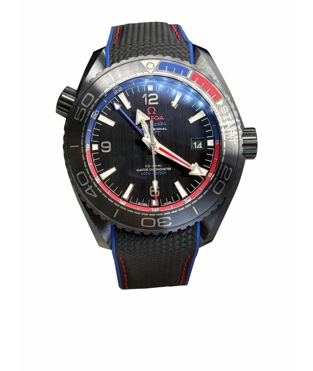 OMEGA Черные керамические часы, фото 1