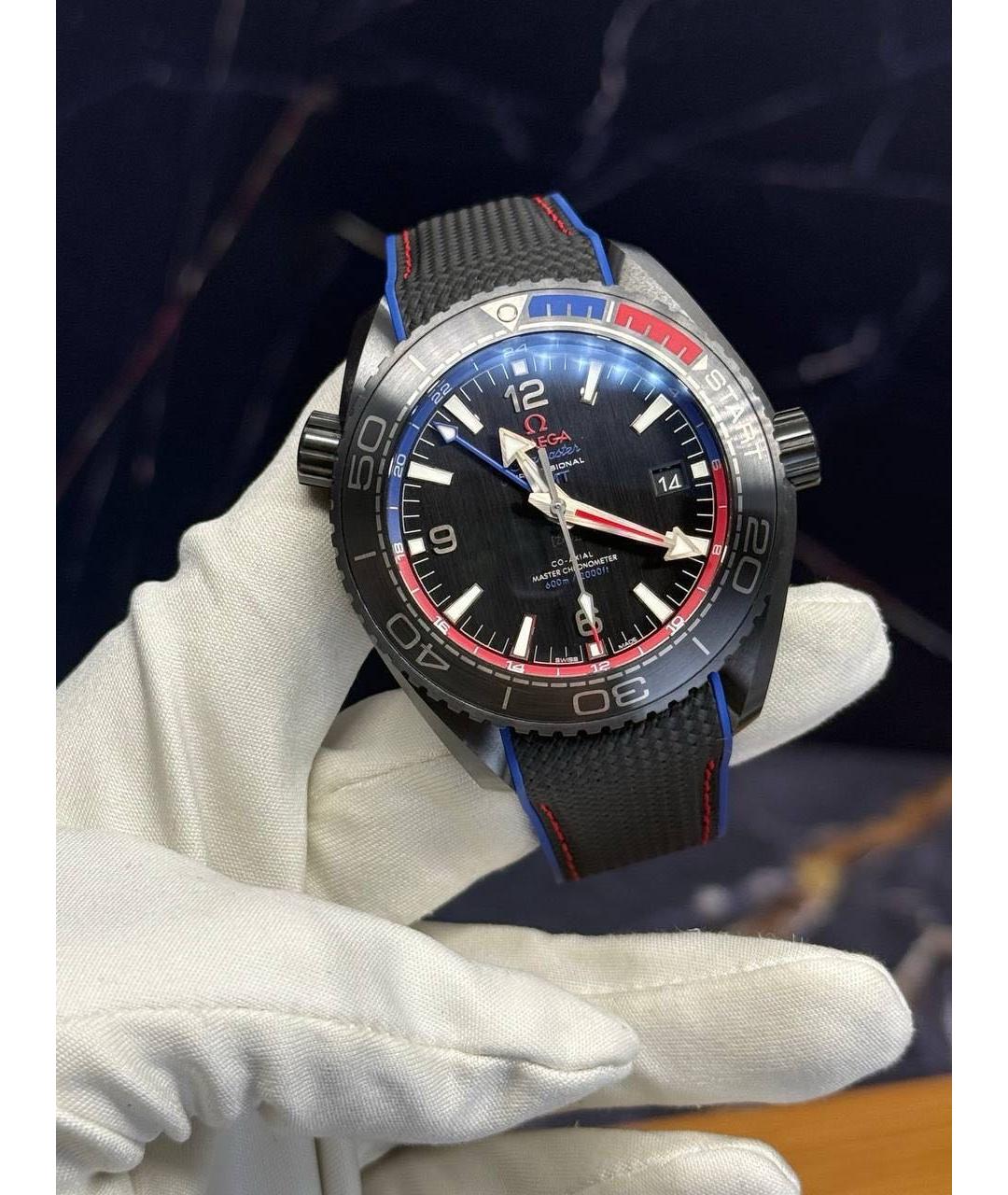 OMEGA Черные керамические часы, фото 2