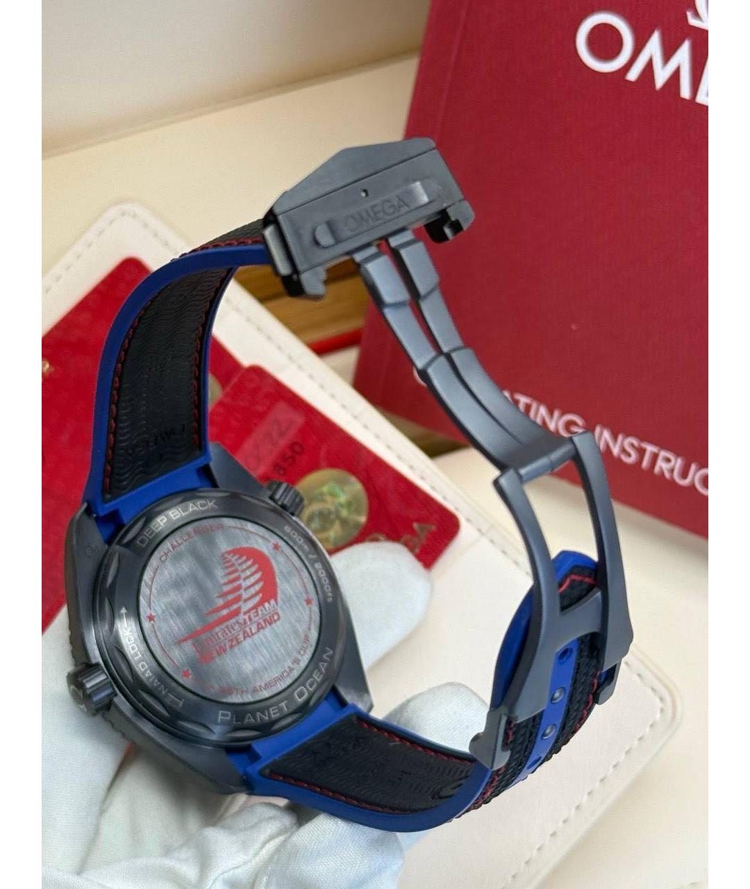 OMEGA Черные керамические часы, фото 4