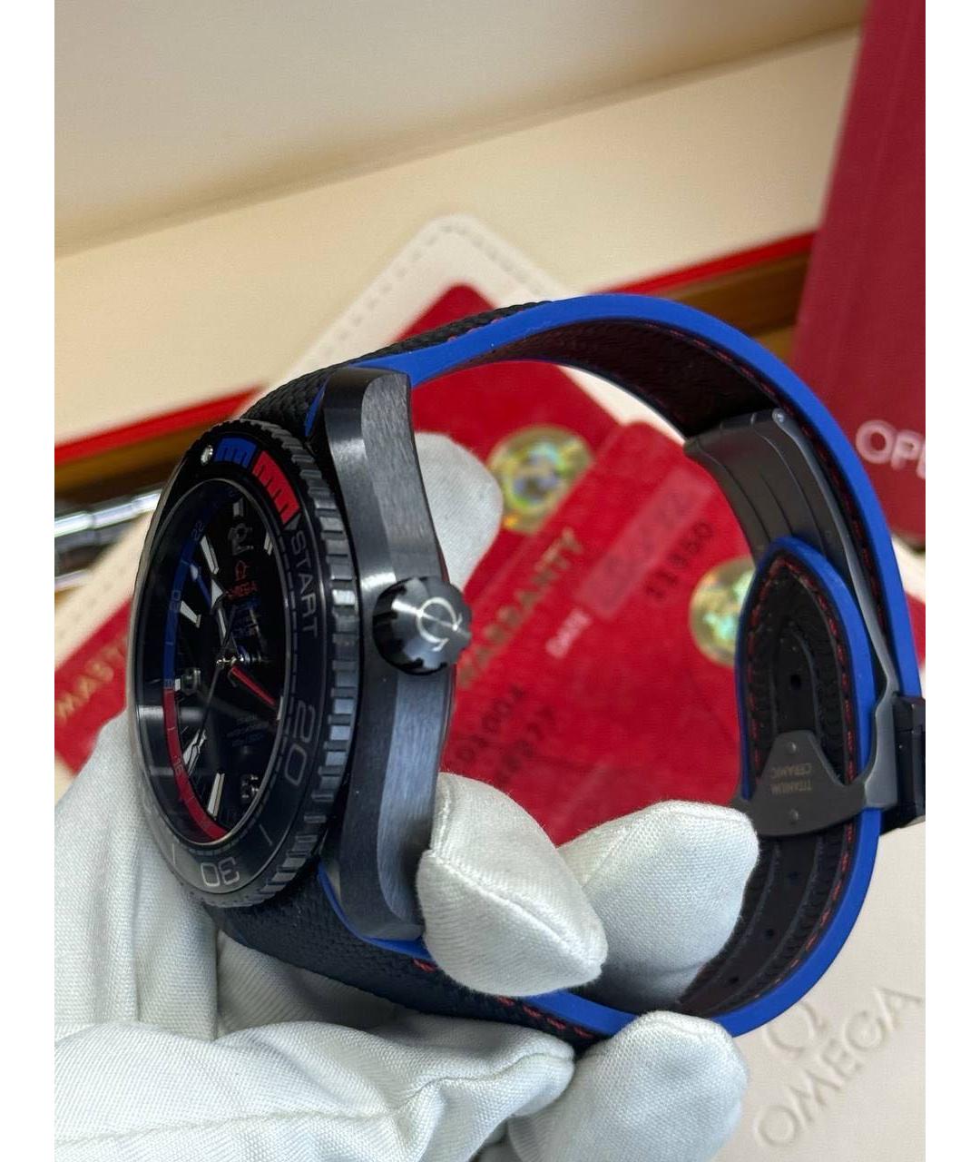 OMEGA Черные керамические часы, фото 6