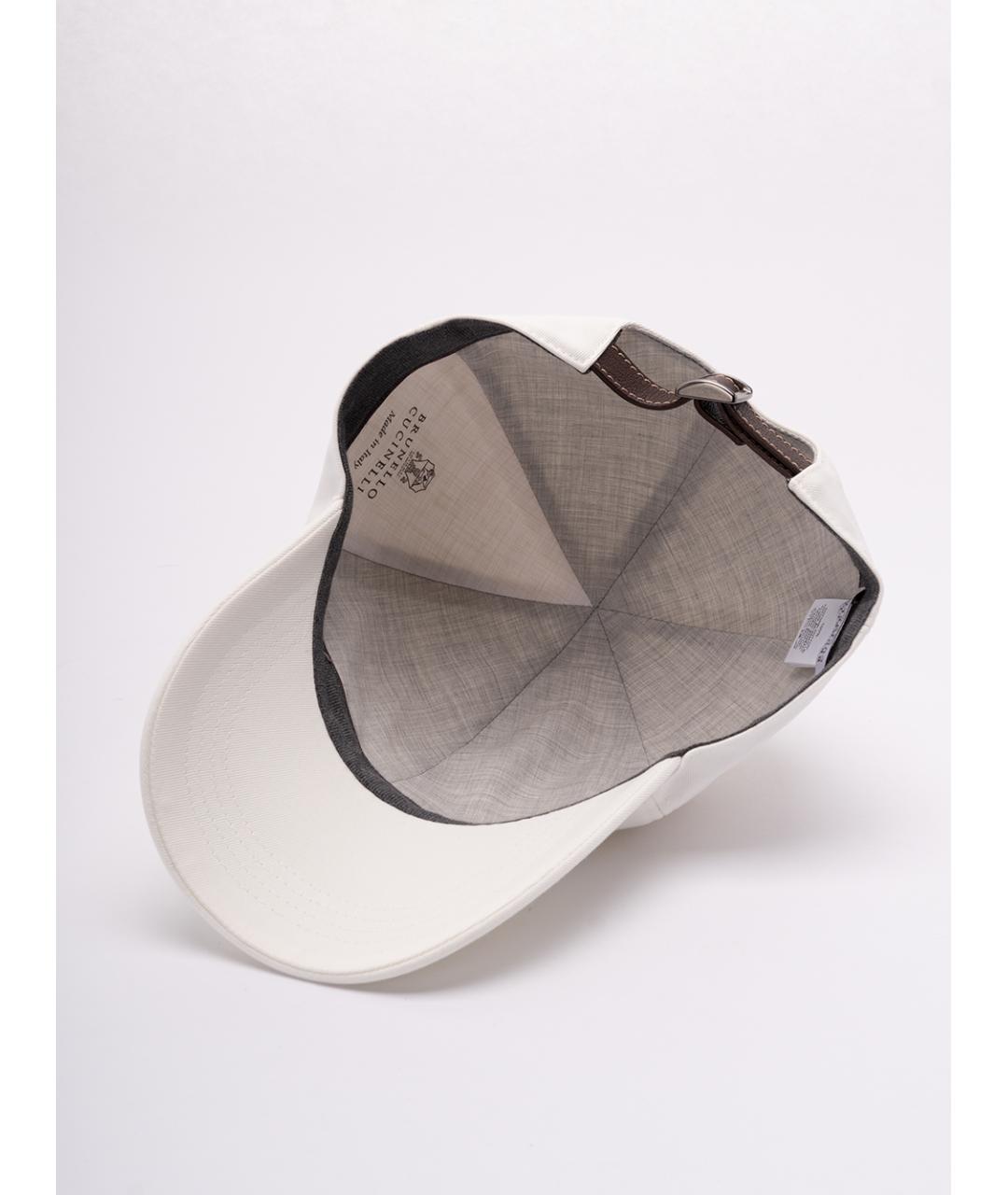 BRUNELLO CUCINELLI Белая хлопковая кепка/бейсболка, фото 4