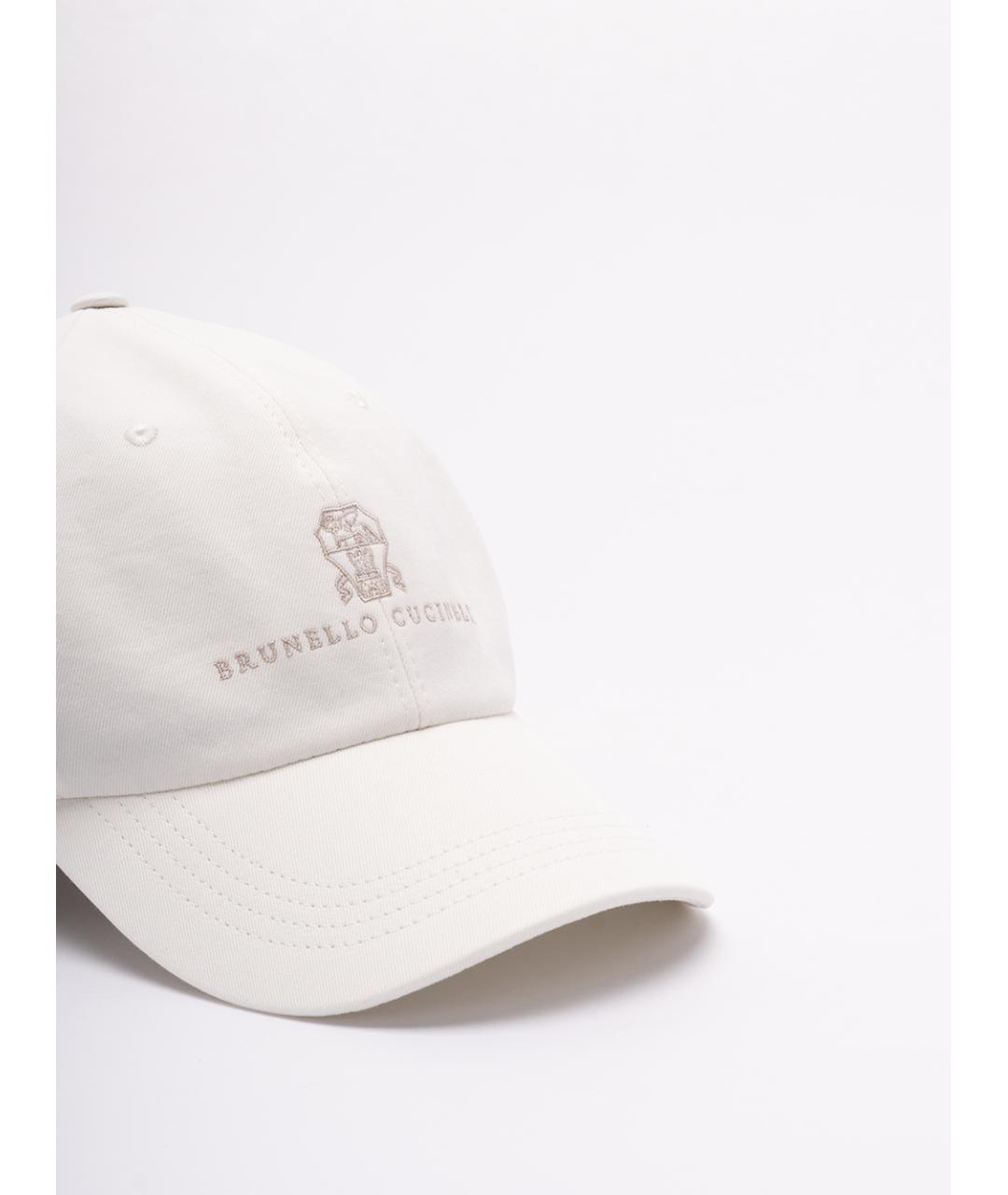 BRUNELLO CUCINELLI Белая хлопковая кепка/бейсболка, фото 3