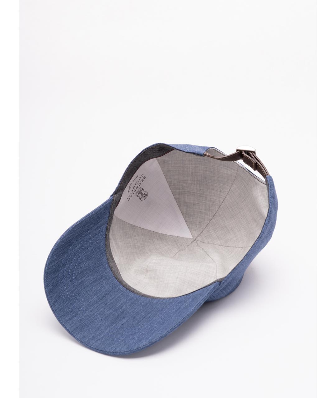 BRUNELLO CUCINELLI Синяя льняная кепка/бейсболка, фото 4