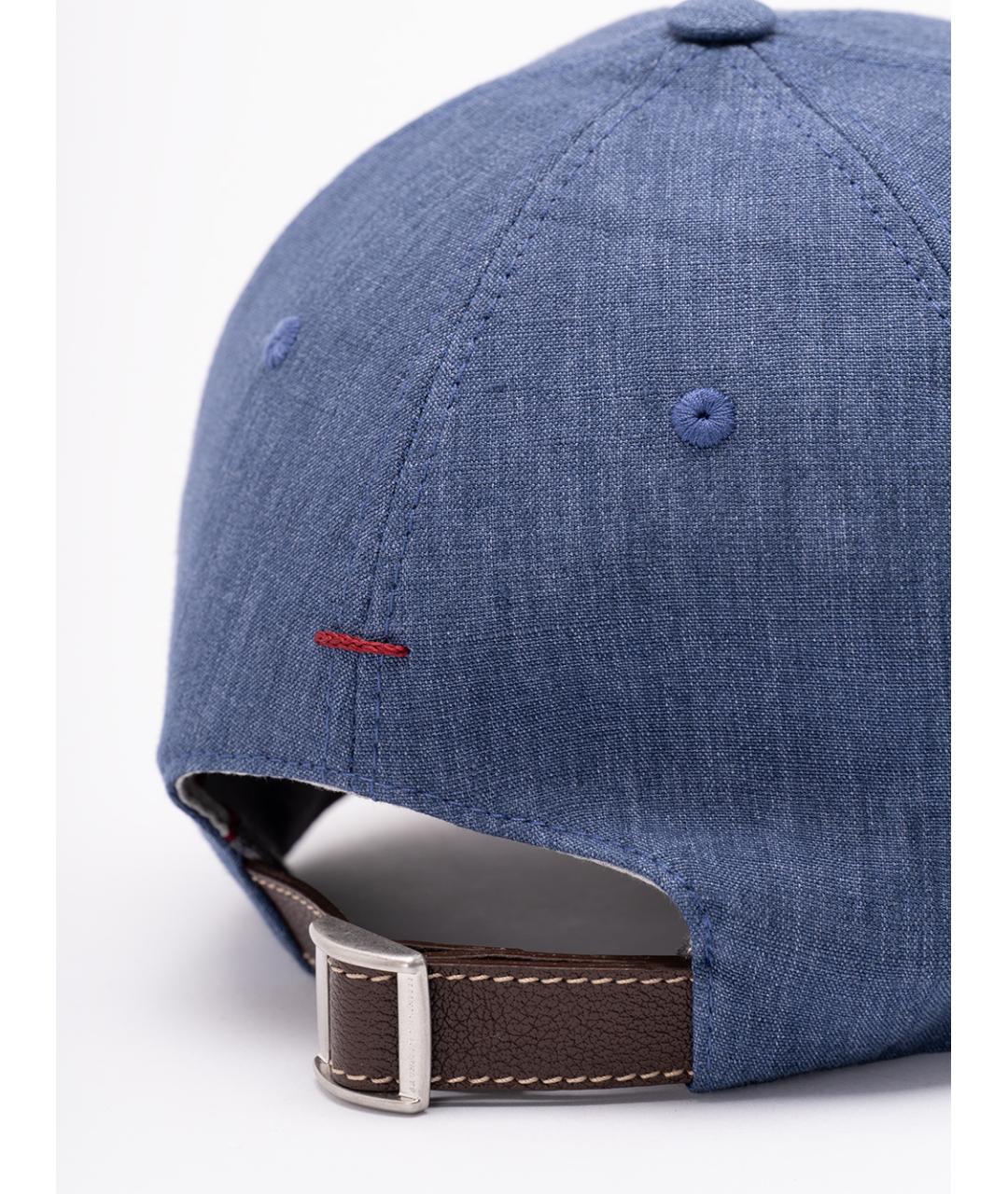 BRUNELLO CUCINELLI Синяя льняная кепка/бейсболка, фото 3