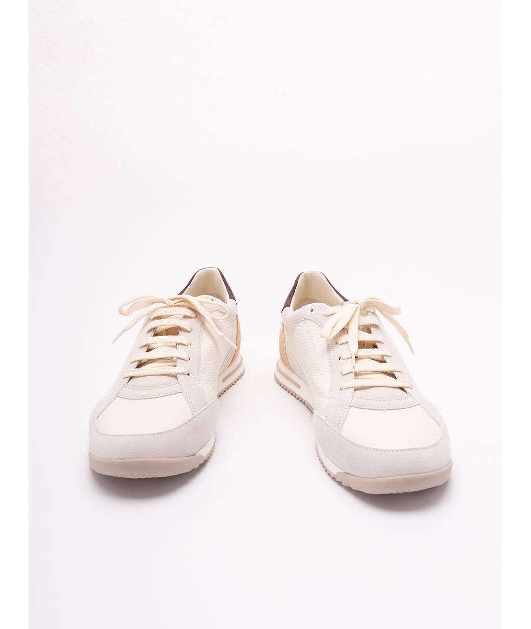 BRUNELLO CUCINELLI Бежевые кожаные низкие кроссовки / кеды, фото 5