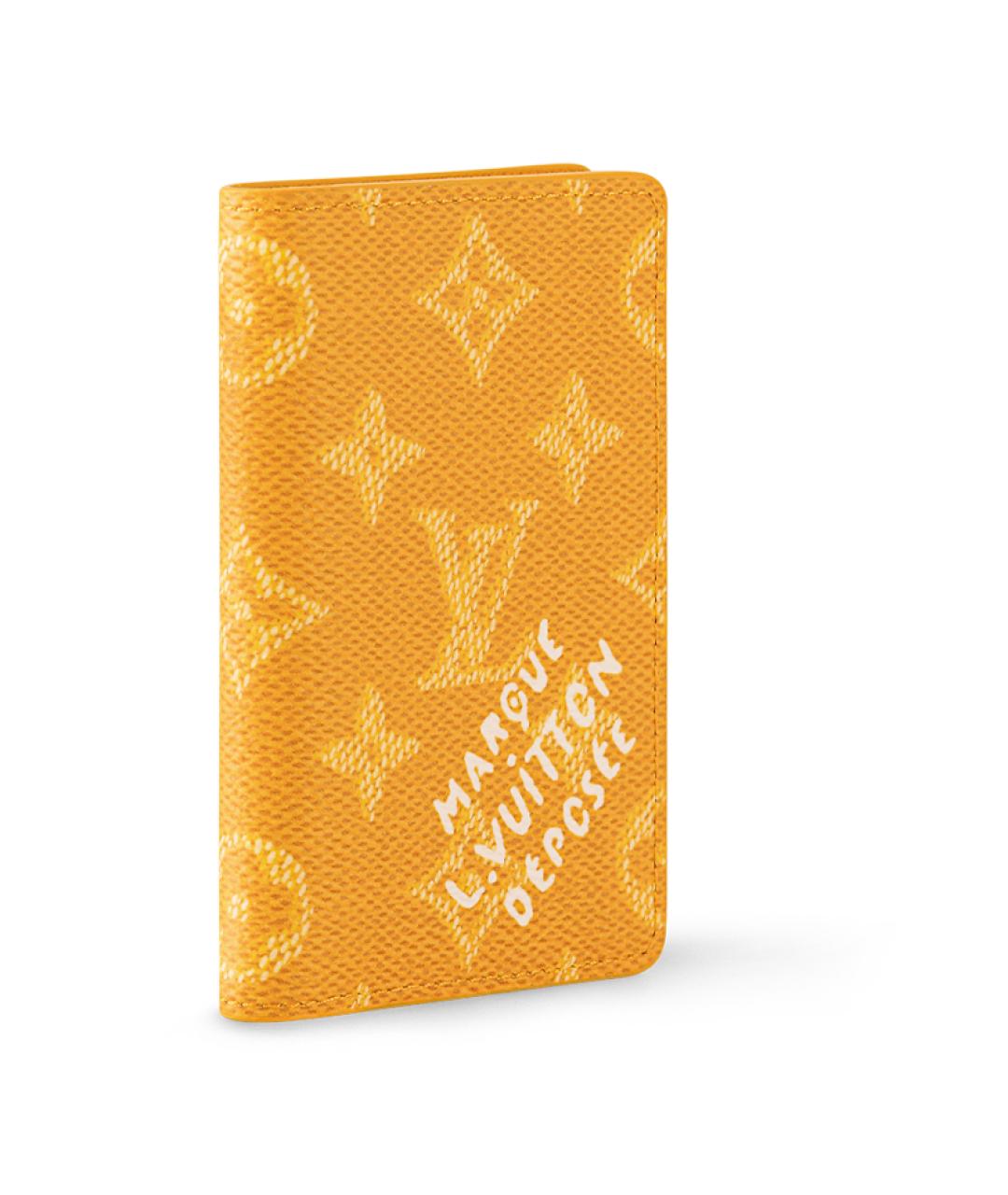 LOUIS VUITTON Желтый кожаный кардхолдер, фото 2