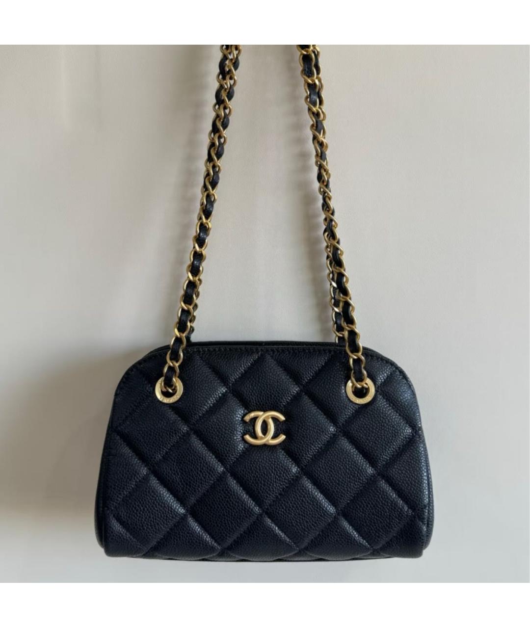 CHANEL Черная кожаная сумка через плечо, фото 7