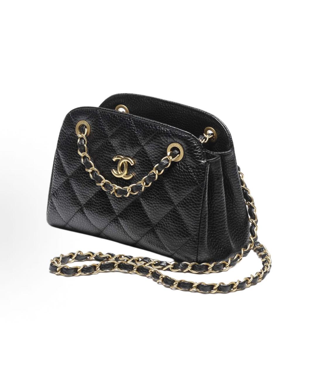 CHANEL Черная кожаная сумка через плечо, фото 2