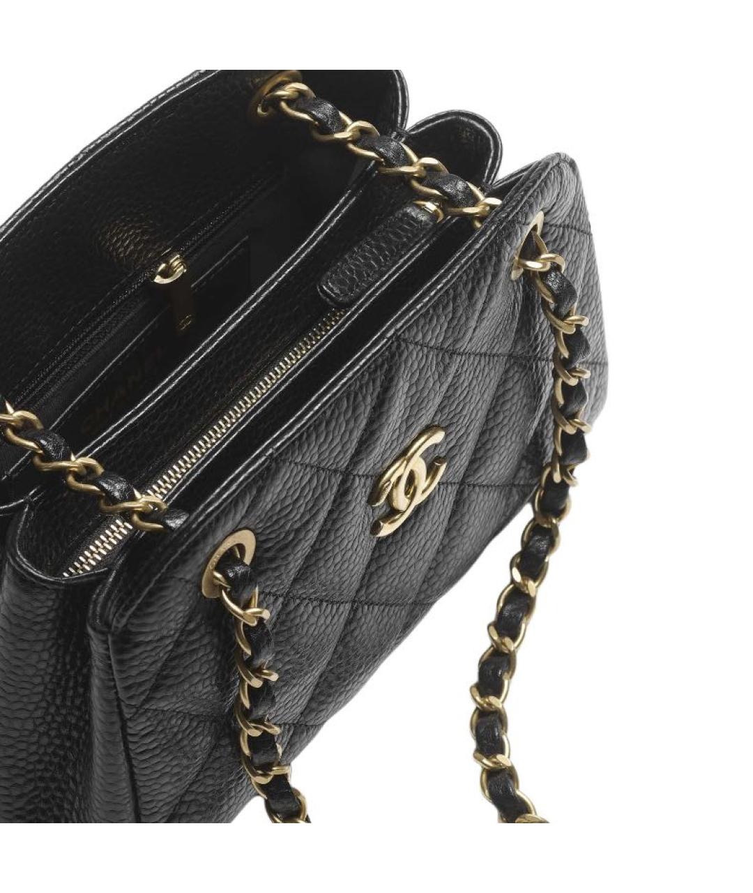 CHANEL Черная кожаная сумка через плечо, фото 4