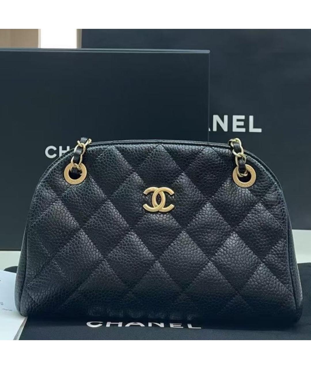 CHANEL Черная кожаная сумка через плечо, фото 5