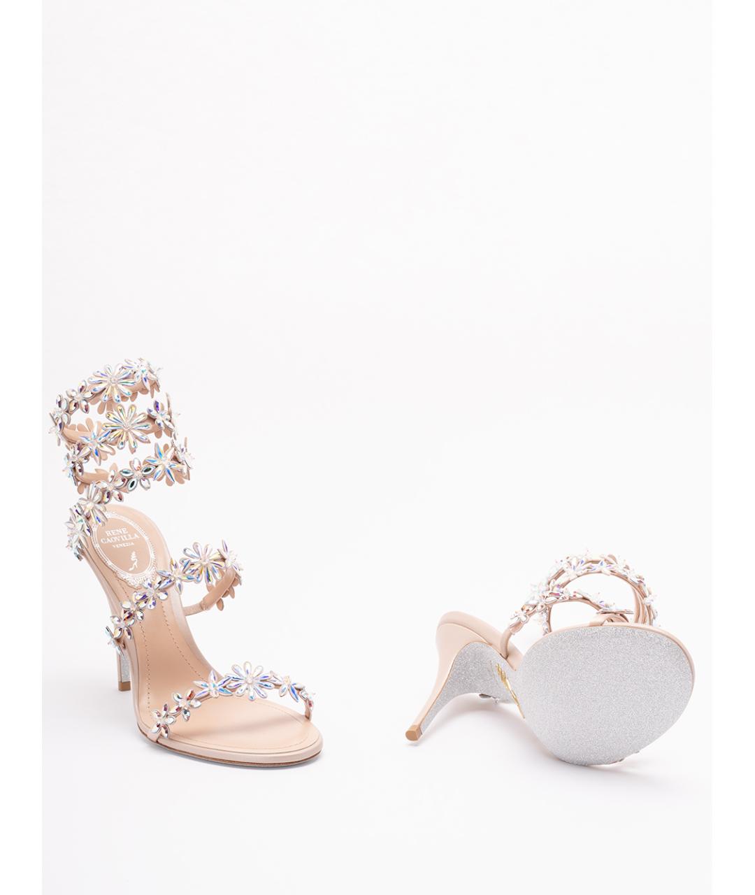 RENE CAOVILLA Мульти текстильные босоножки, фото 4