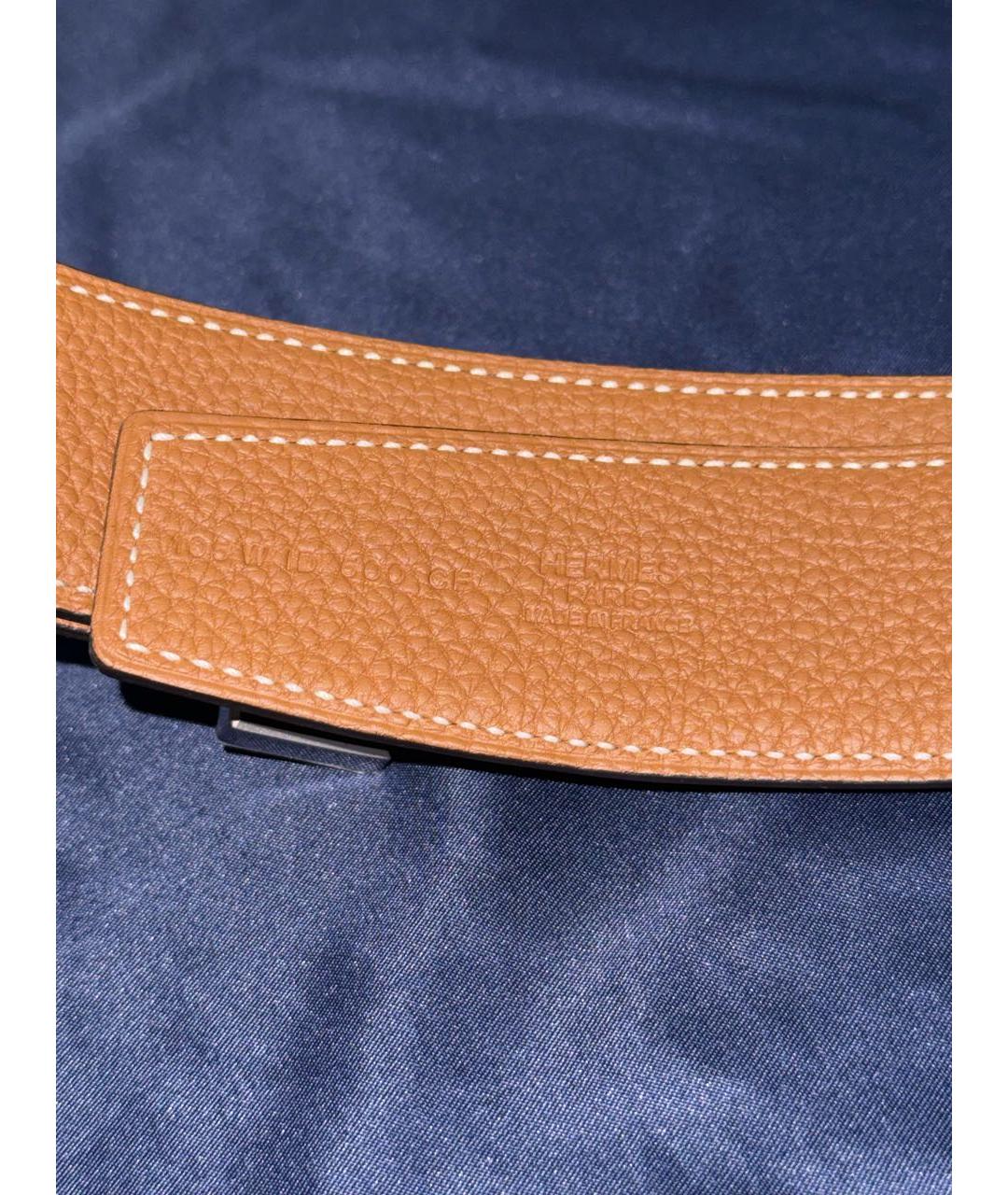 HERMES Черный кожаный ремень, фото 4
