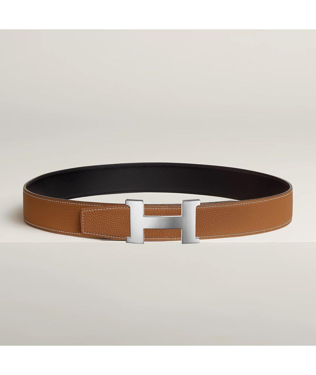 HERMES Черный кожаный ремень, фото 6