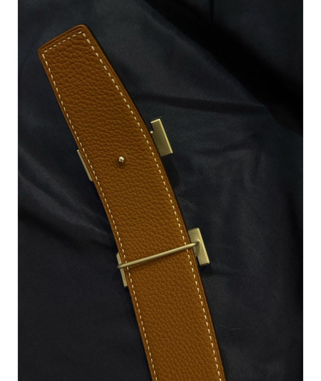 HERMES Черный кожаный ремень, фото 3