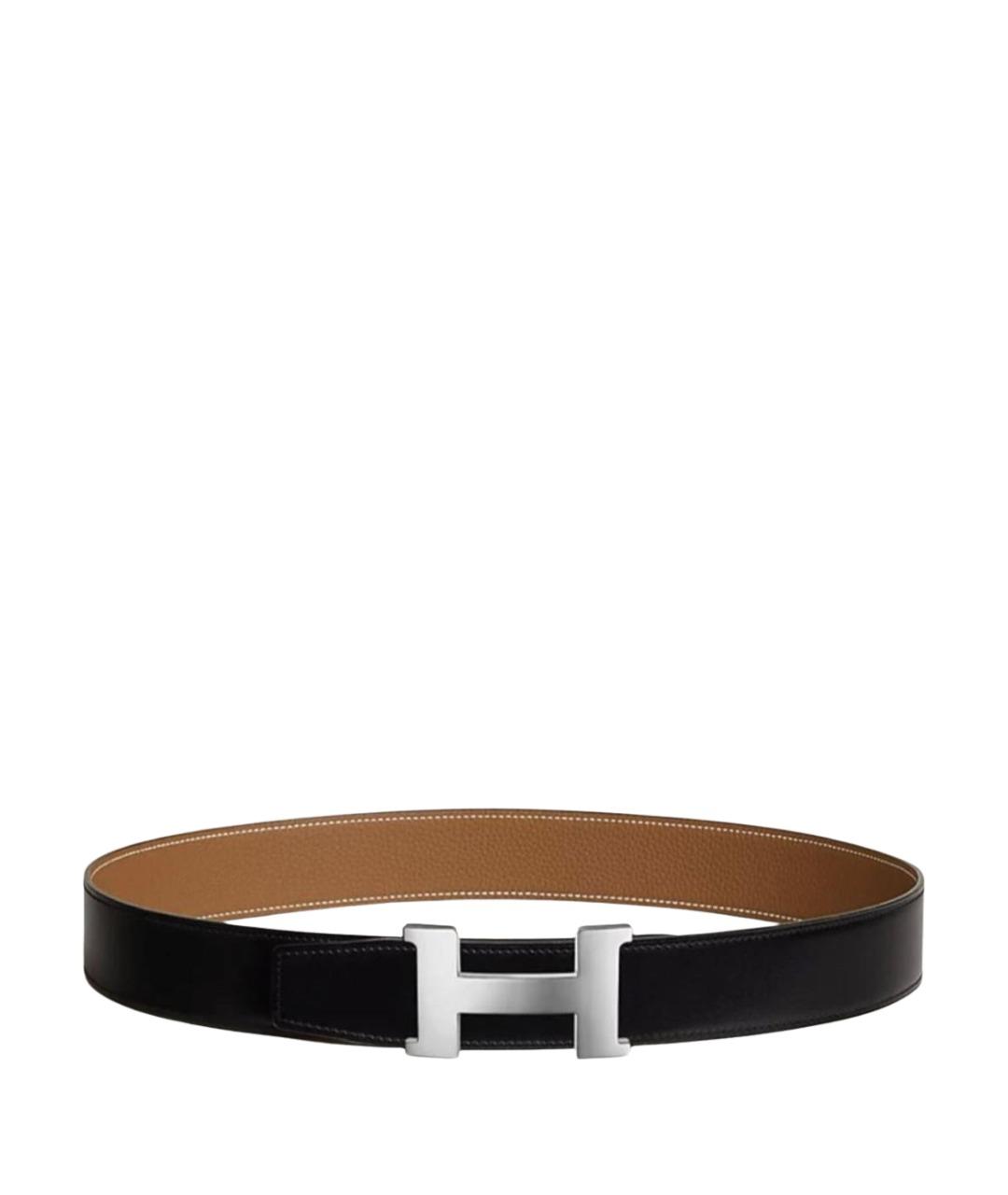 HERMES Черный кожаный ремень, фото 1