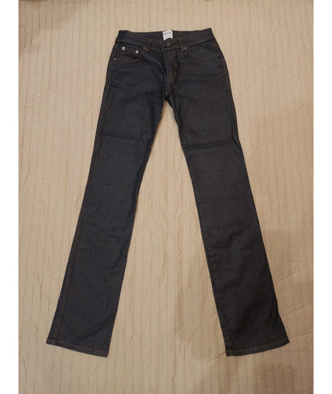 RED VALENTINO Темно-синие хлопко-эластановые прямые джинсы, фото 8