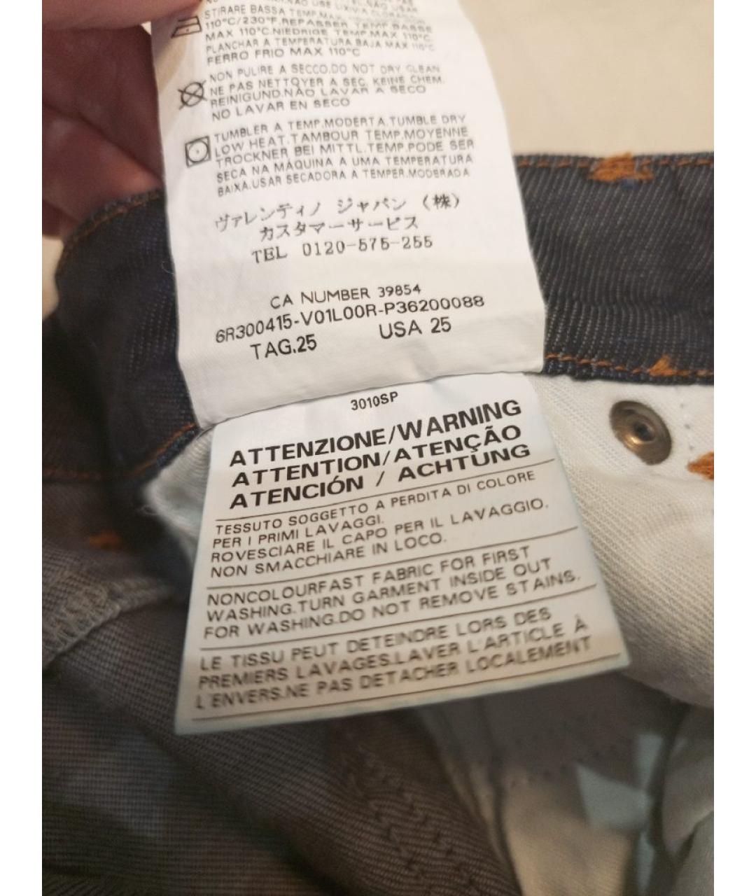 RED VALENTINO Темно-синие хлопко-эластановые прямые джинсы, фото 6