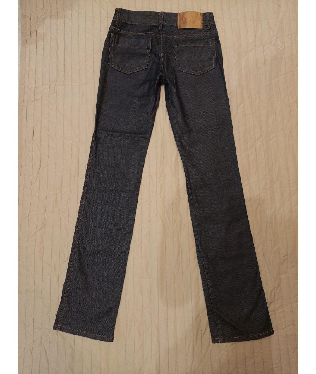 RED VALENTINO Темно-синие хлопко-эластановые прямые джинсы, фото 2