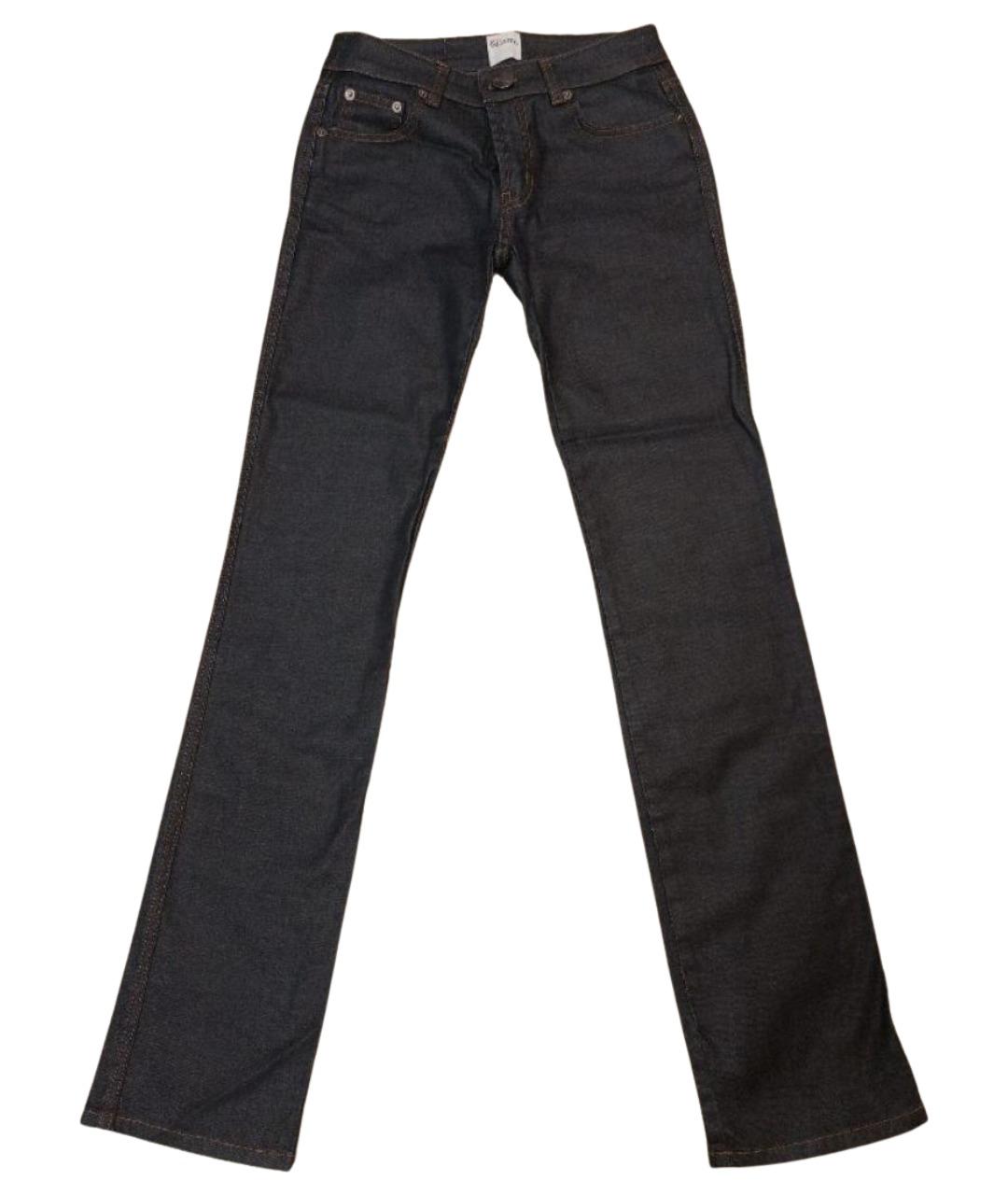 RED VALENTINO Темно-синие хлопко-эластановые прямые джинсы, фото 1