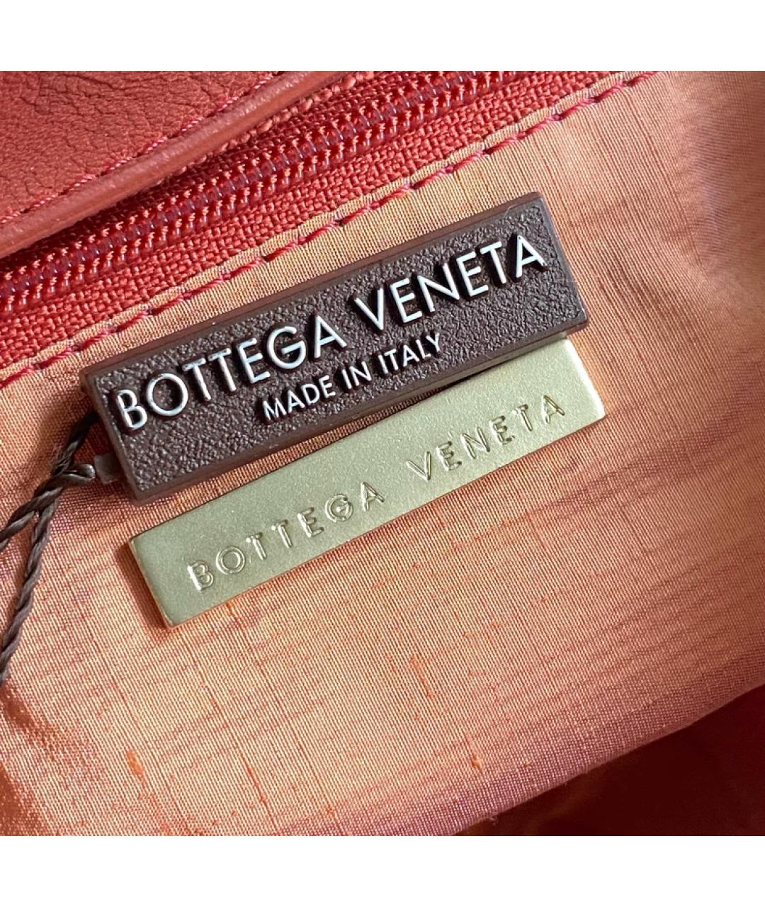 BOTTEGA VENETA Коралловая льняная сумка тоут, фото 4