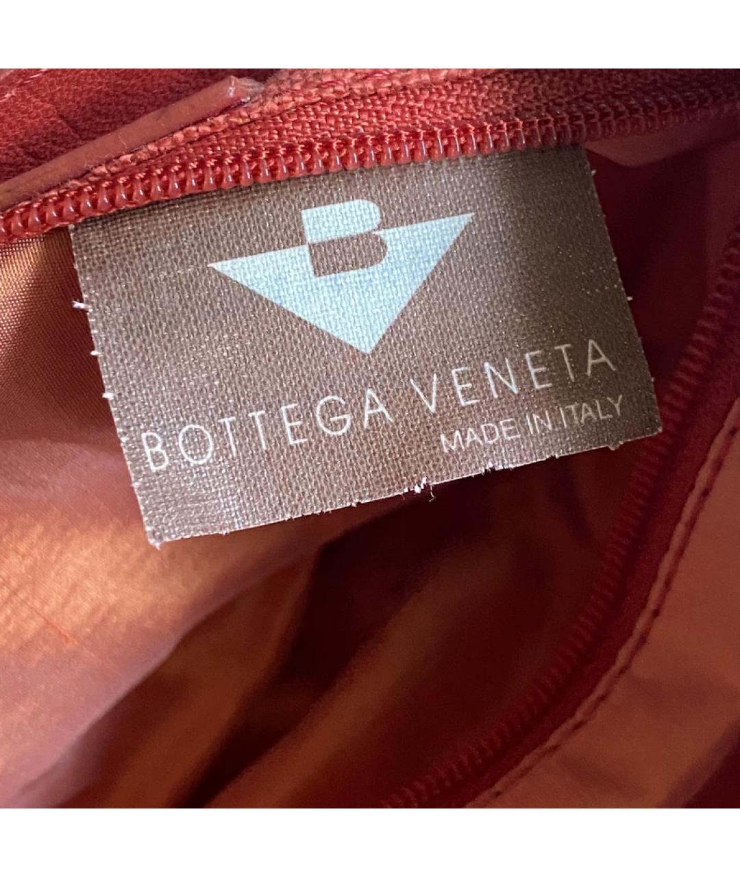 BOTTEGA VENETA Коралловая льняная сумка тоут, фото 7