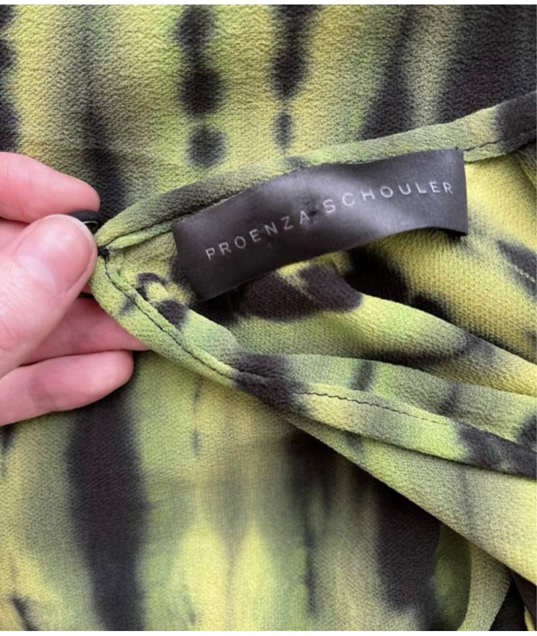 PROENZA SCHOULER Зеленые шелковое повседневное платье, фото 7