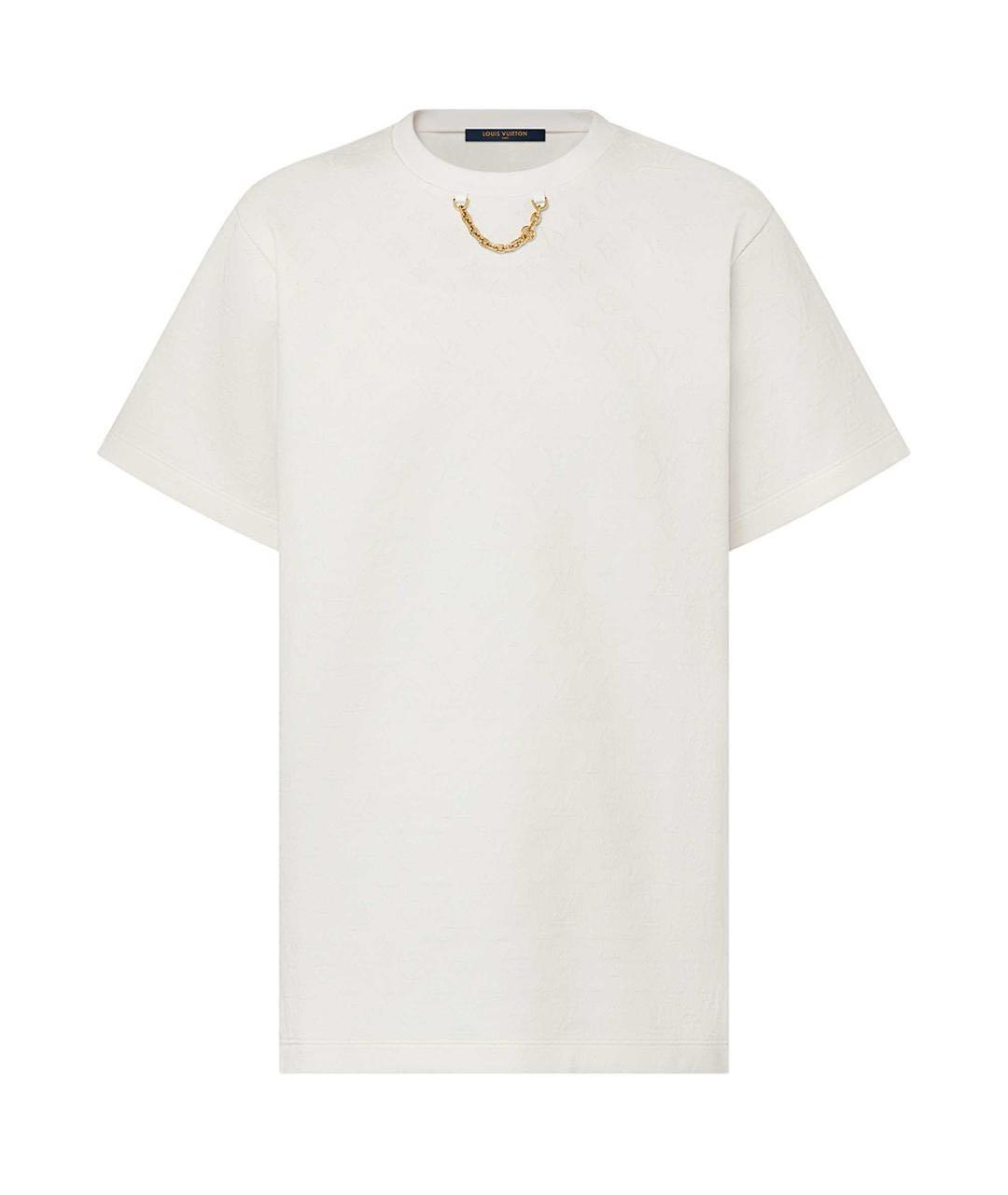 LOUIS VUITTON Белая хлопковая футболка, фото 4