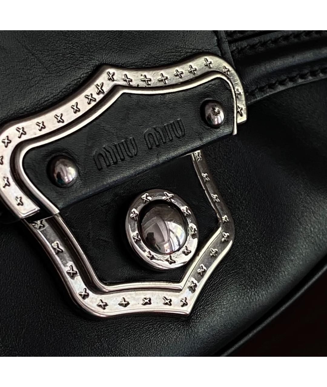 MIU MIU Черная кожаная сумка через плечо, фото 4