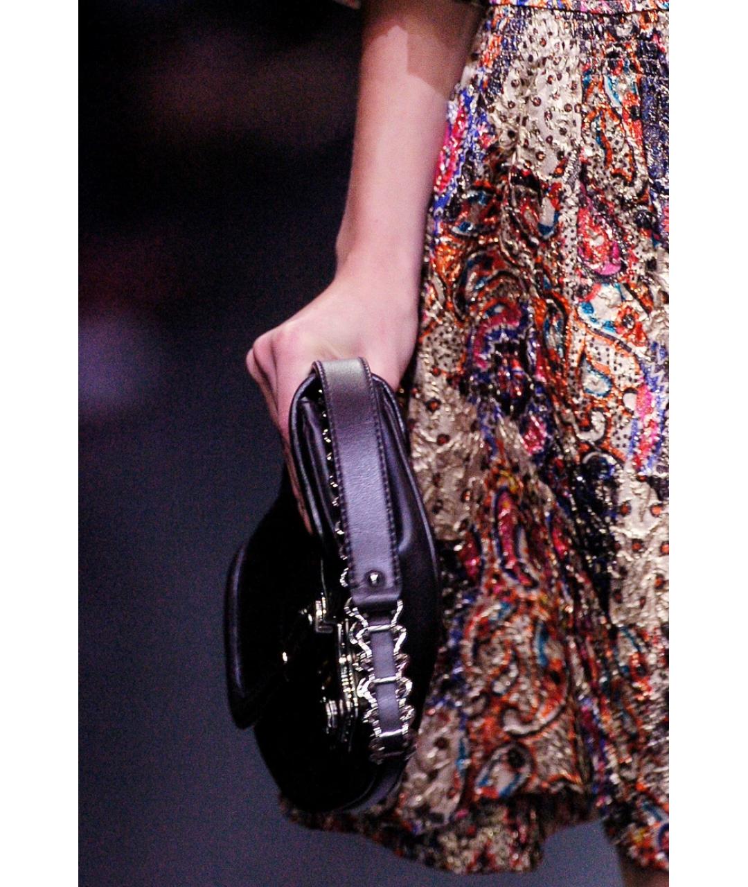 MIU MIU Черная кожаная сумка через плечо, фото 2