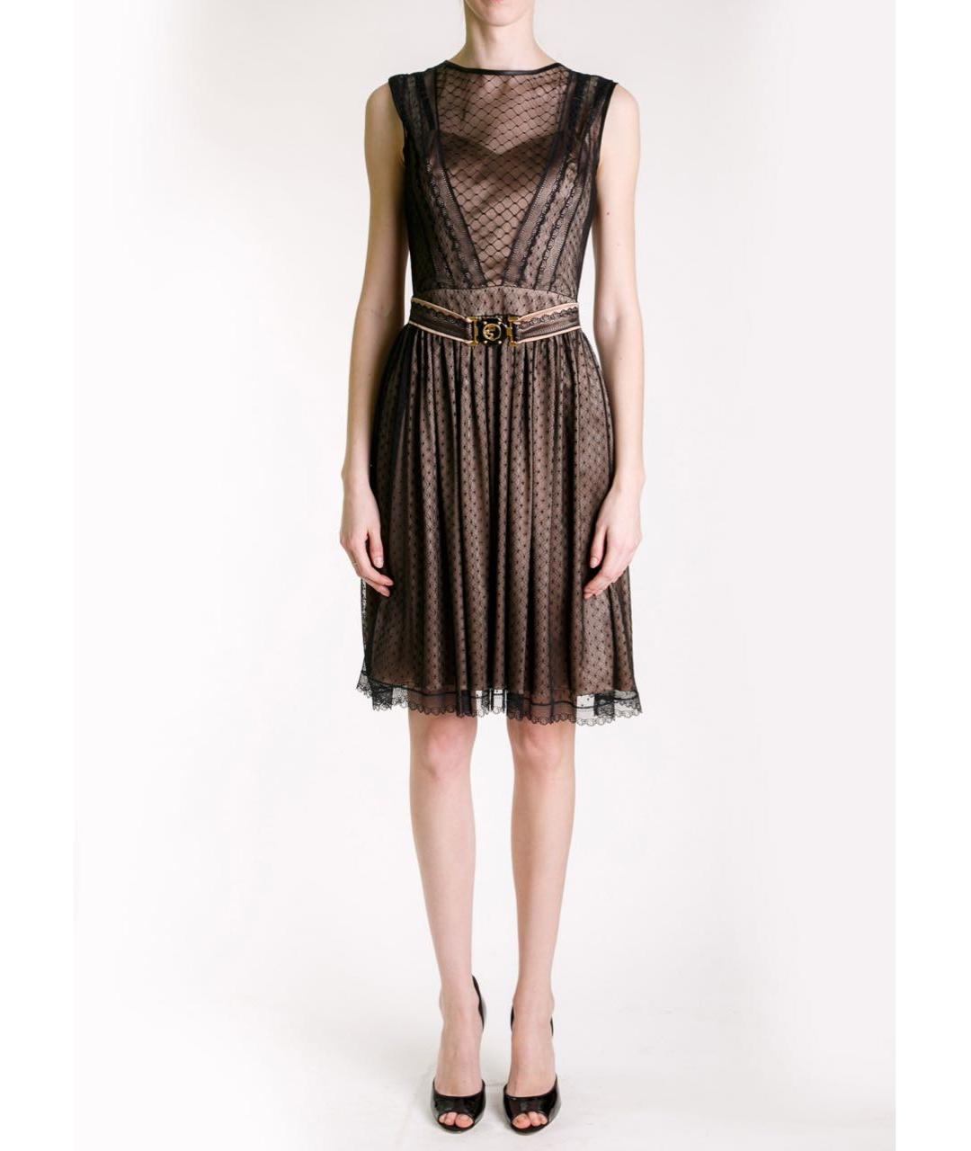 CAVALLI CLASS Бежевое шелковое вечернее платье, фото 3