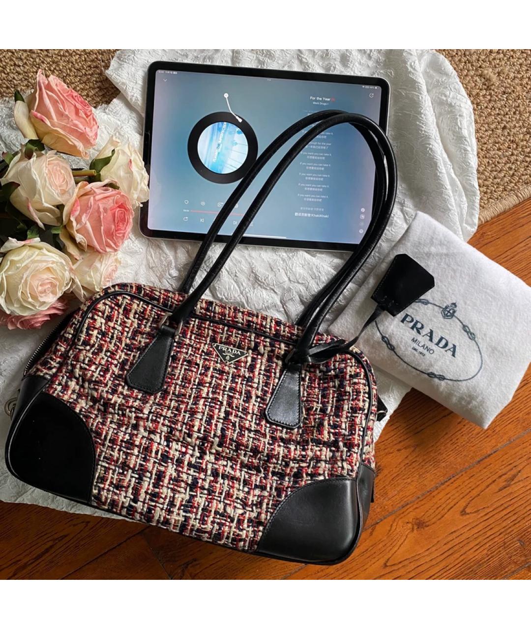 PRADA Мульти твидовая сумка с короткими ручками, фото 8