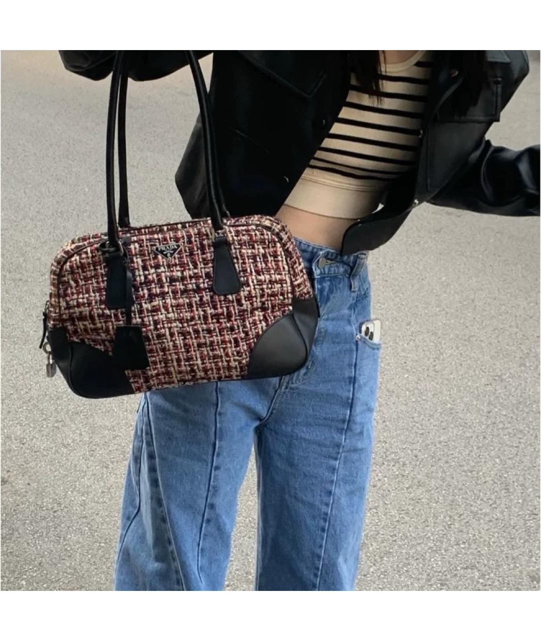 PRADA Мульти твидовая сумка с короткими ручками, фото 2