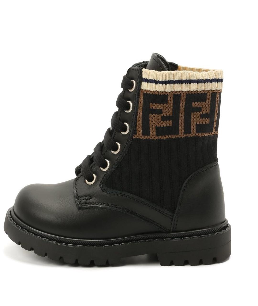 FENDI Черные кожаные ботинки, фото 7