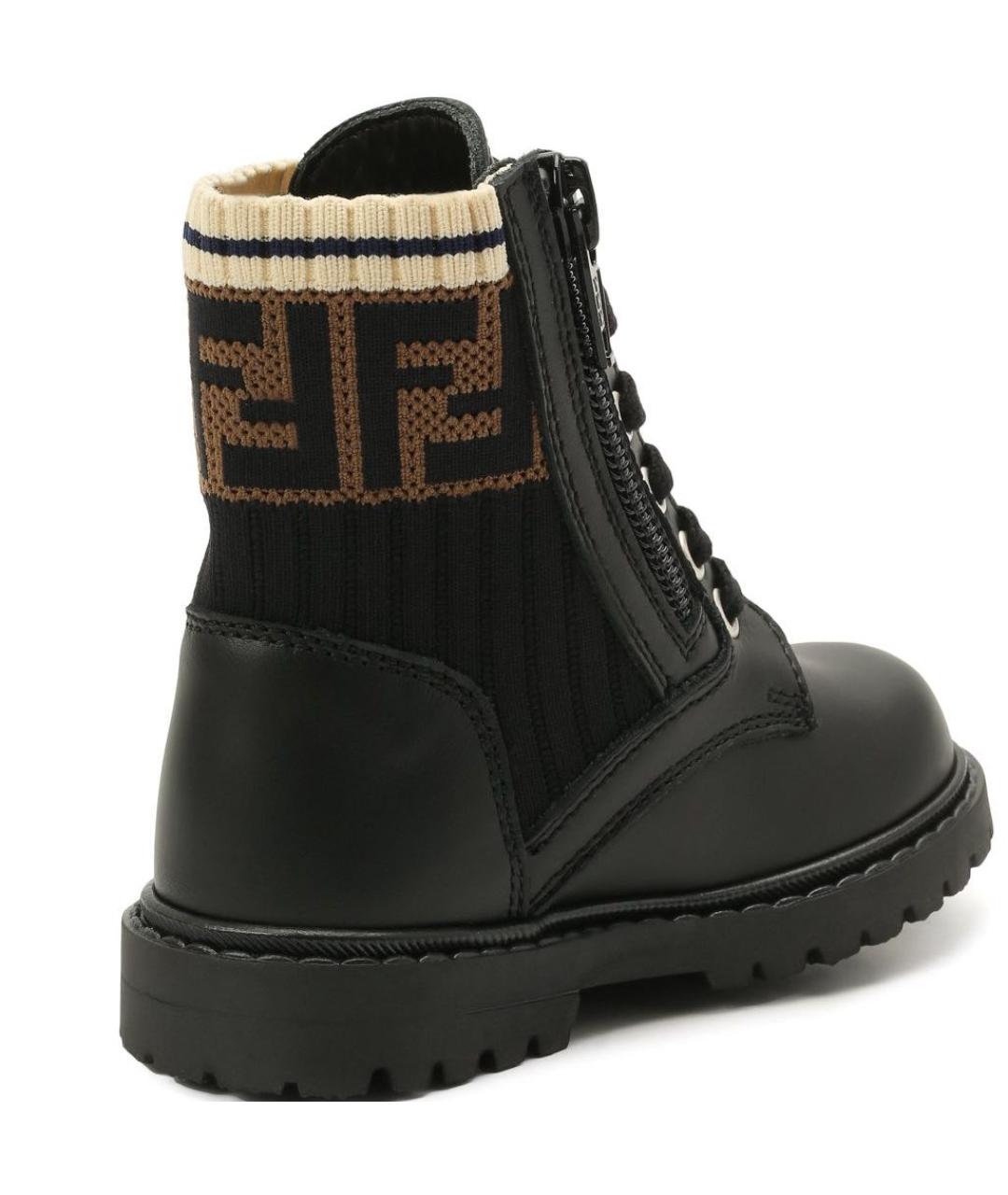 FENDI Черные кожаные ботинки, фото 5