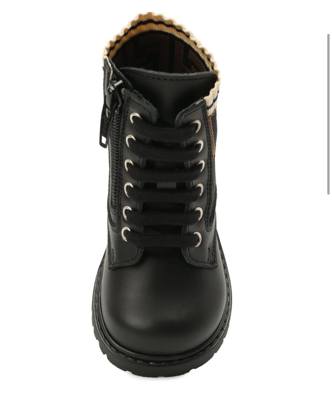 FENDI Черные кожаные ботинки, фото 2