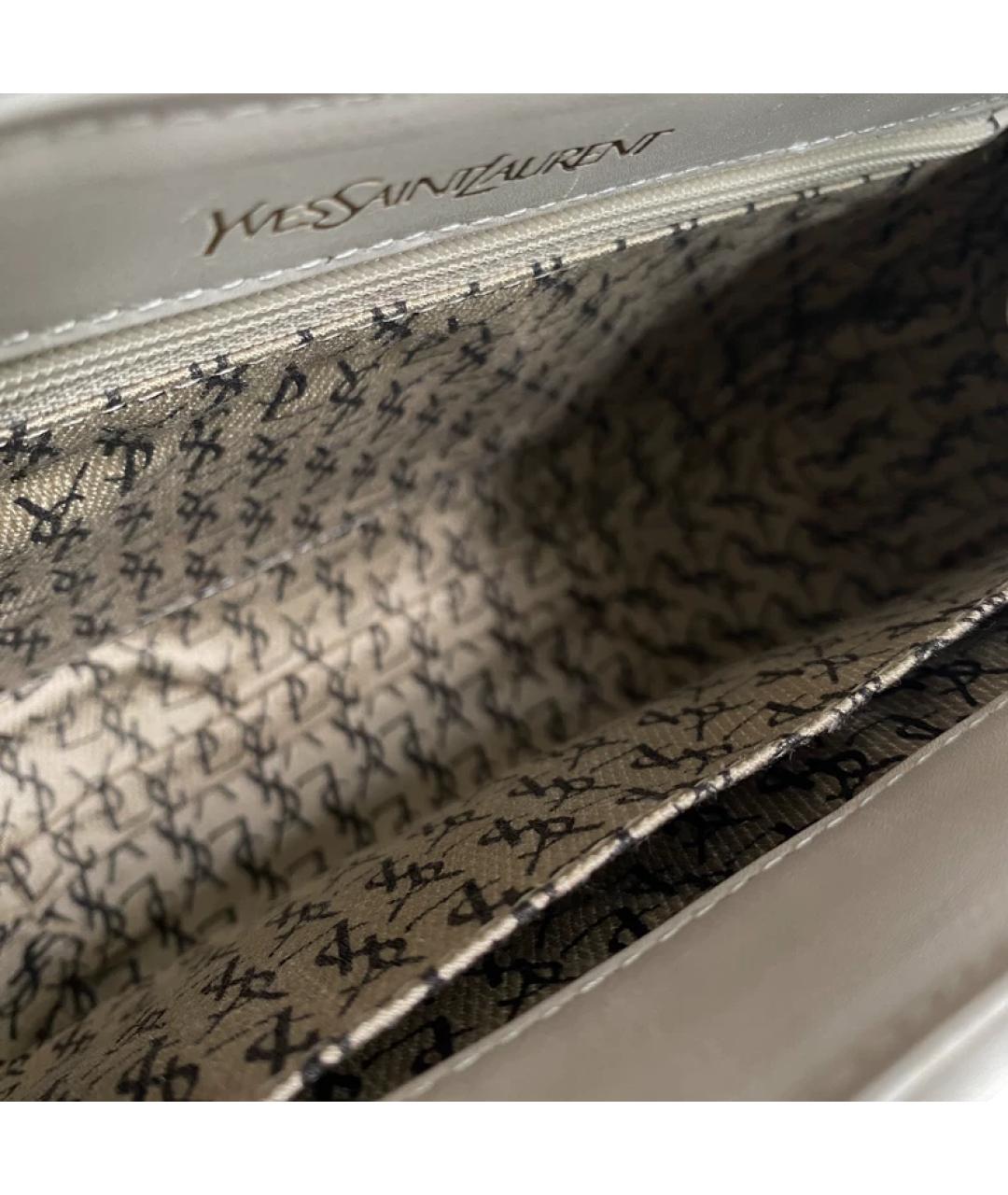 SAINT LAURENT Бежевая тканевая сумка через плечо, фото 3