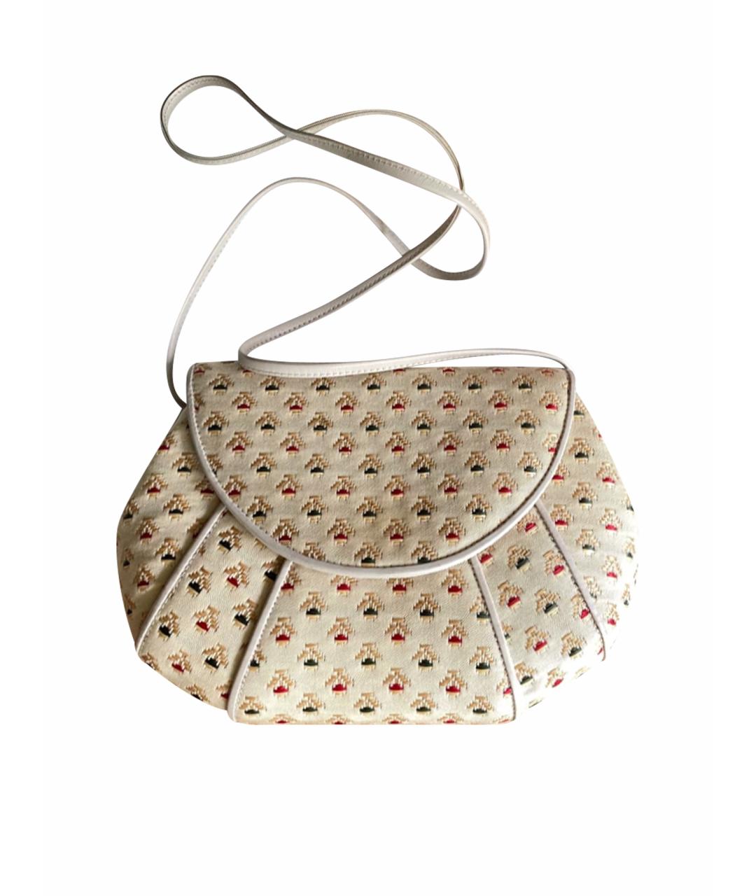 SAINT LAURENT Бежевая тканевая сумка через плечо, фото 1