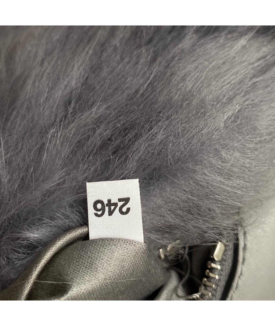 MIU MIU Серая меховая сумка через плечо, фото 8