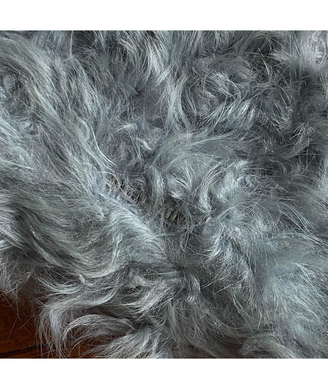 MIU MIU Серая меховая сумка через плечо, фото 2