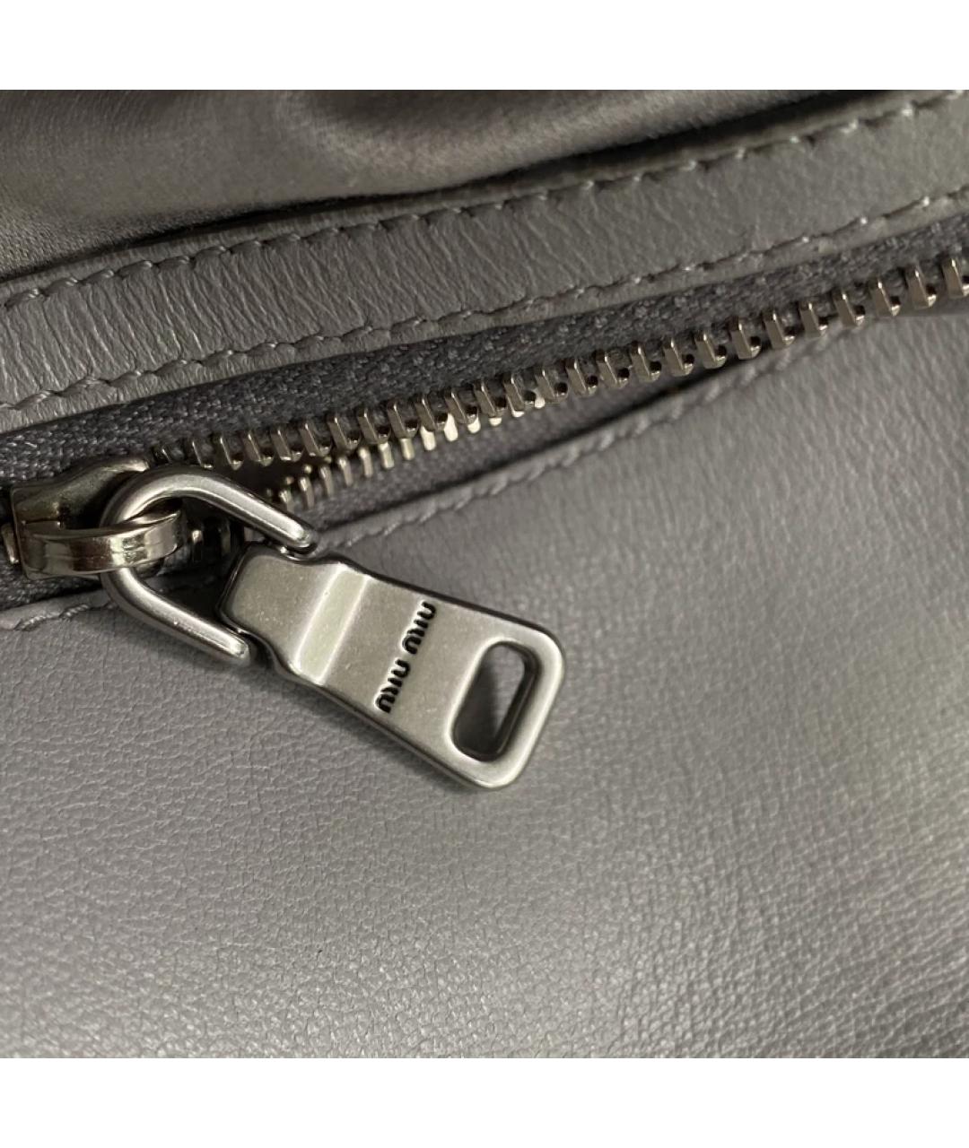 MIU MIU Серая меховая сумка через плечо, фото 7