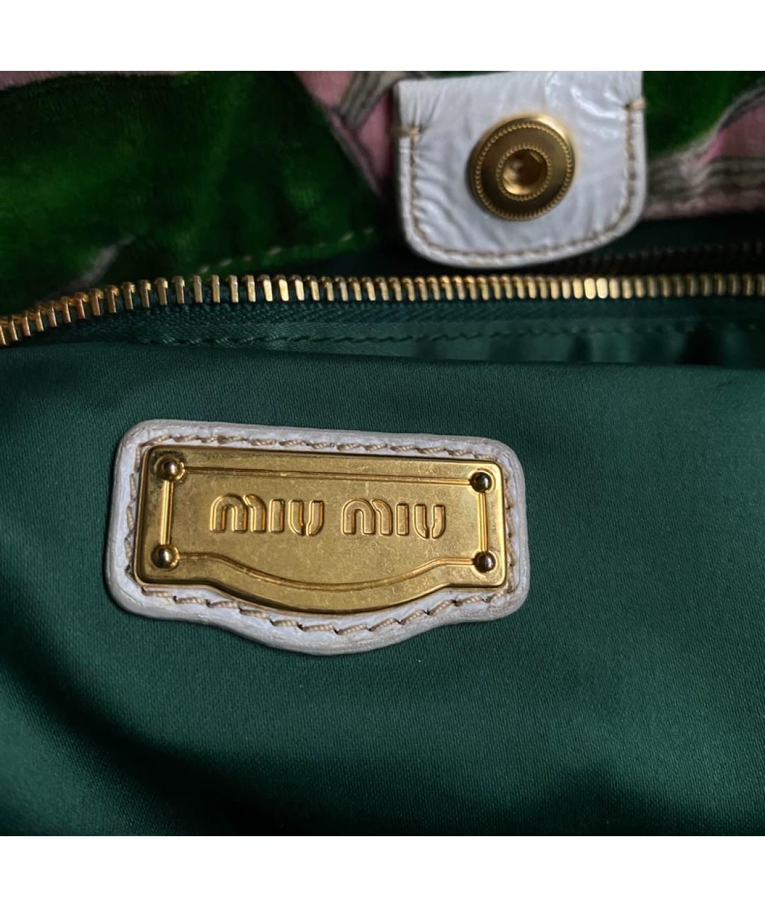 MIU MIU Розовая бархатная сумка с короткими ручками, фото 4